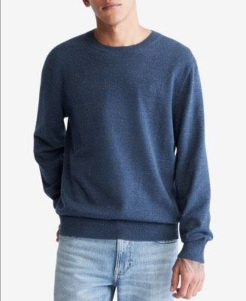 NWT Calvin Klein 100% Cotton Supima Size 2XL XXL Blue Denim Classic Crewneck